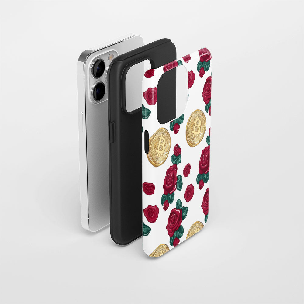 Double-Layer Semi-Handprinted Tough Matte BTC (Bitcoin) iPhone Case