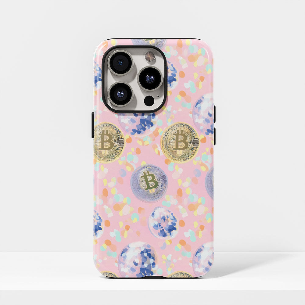 Double-Layer Semi-Handprinted Tough Matte BTC (Bitcoin) iPhone Case