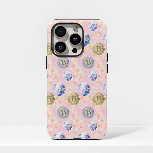 Double-Layer Semi-Handprinted Tough Matte BTC (Bitcoin) iPhone Case