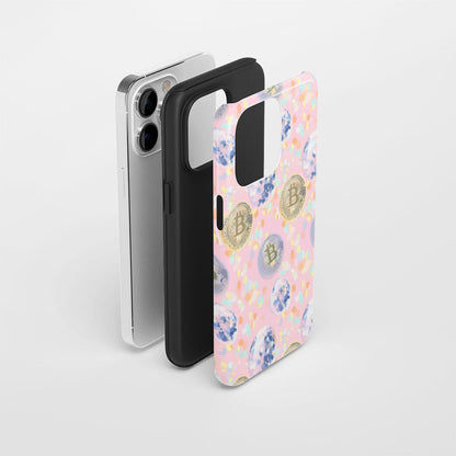 Double-Layer Semi-Handprinted Tough Matte BTC (Bitcoin) iPhone Case