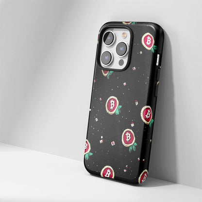 Double-Layer Semi-Handprinted Tough Matte BTC (Bitcoin) iPhone Case