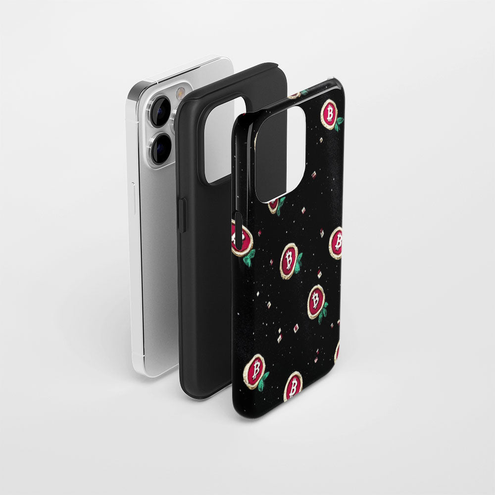 Double-Layer Semi-Handprinted Tough Matte BTC (Bitcoin) iPhone Case