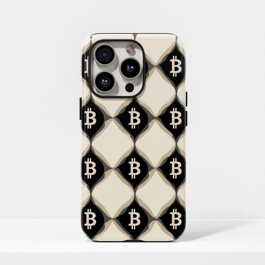 Double-Layer Semi-Handprinted Tough Matte BTC (Bitcoin) iPhone Case