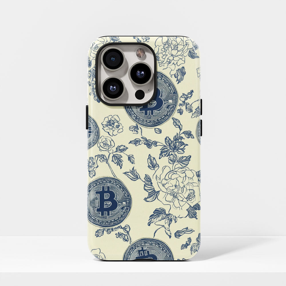 Double-Layer Semi-Handprinted Tough Matte BTC (Bitcoin) iPhone Case