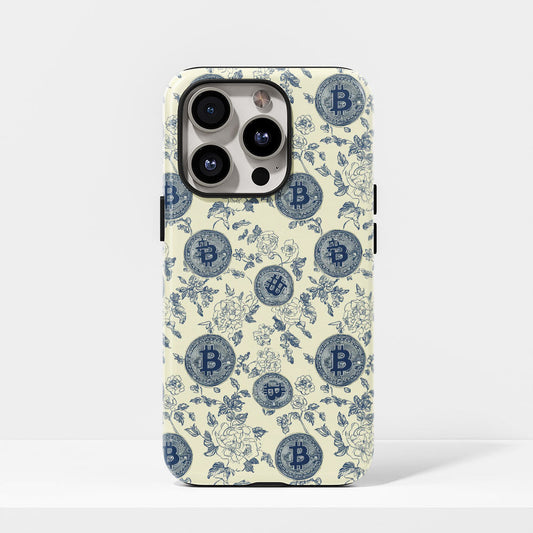 Double-Layer Semi-Handprinted Tough Matte BTC (Bitcoin) iPhone Case