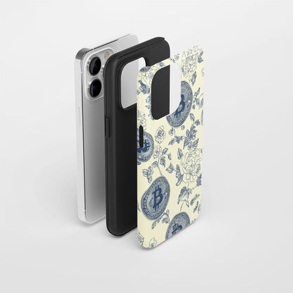 Double-Layer Semi-Handprinted Tough Matte BTC (Bitcoin) iPhone Case