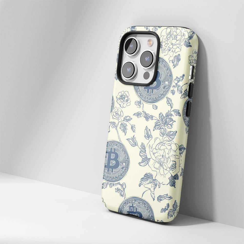 Double-Layer Semi-Handprinted Tough Matte BTC (Bitcoin) iPhone Case