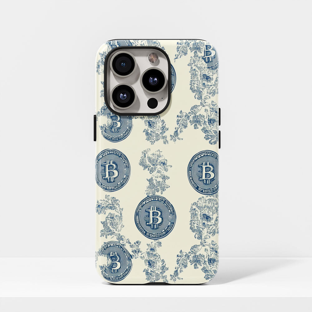 Double-Layer Semi-Handprinted Tough Matte BTC (Bitcoin) iPhone Case