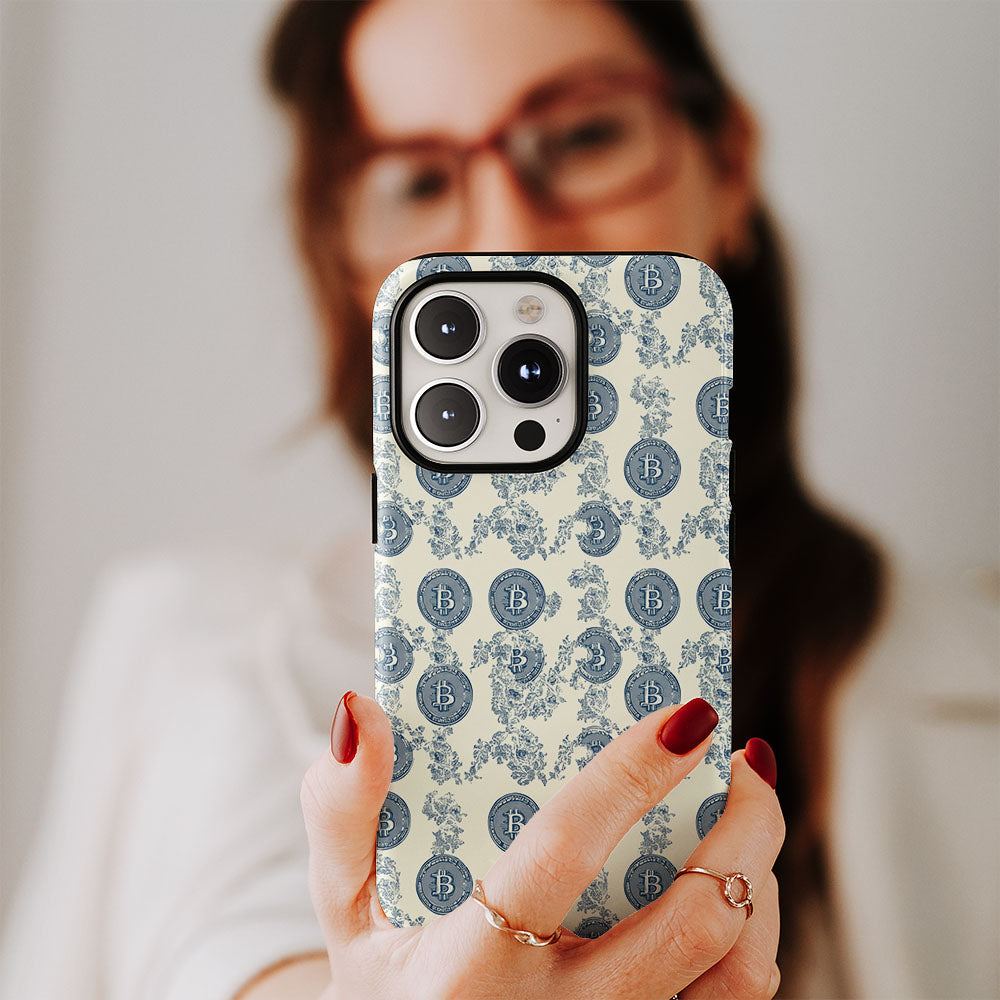 Double-Layer Semi-Handprinted Tough Matte BTC (Bitcoin) iPhone Case