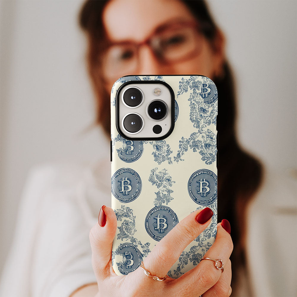 Double-Layer Semi-Handprinted Tough Matte BTC (Bitcoin) iPhone Case