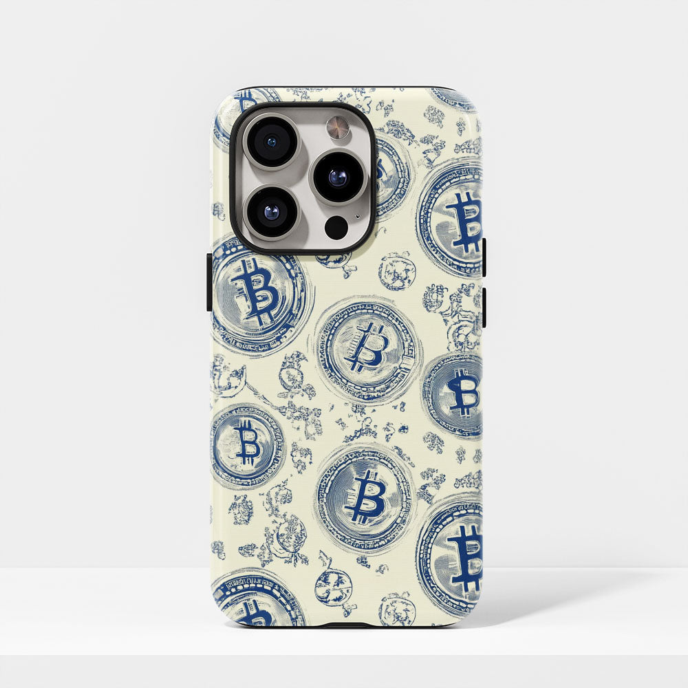 Double-Layer Semi-Handprinted Tough Matte BTC (Bitcoin) iPhone Case