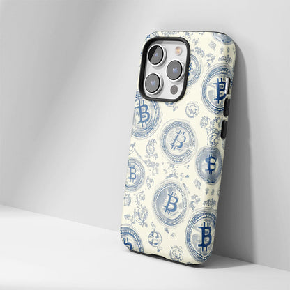 Double-Layer Semi-Handprinted Tough Matte BTC (Bitcoin) iPhone Case