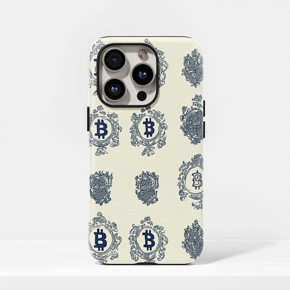 Double-Layer Semi-Handprinted Tough Matte BTC (Bitcoin) iPhone Case