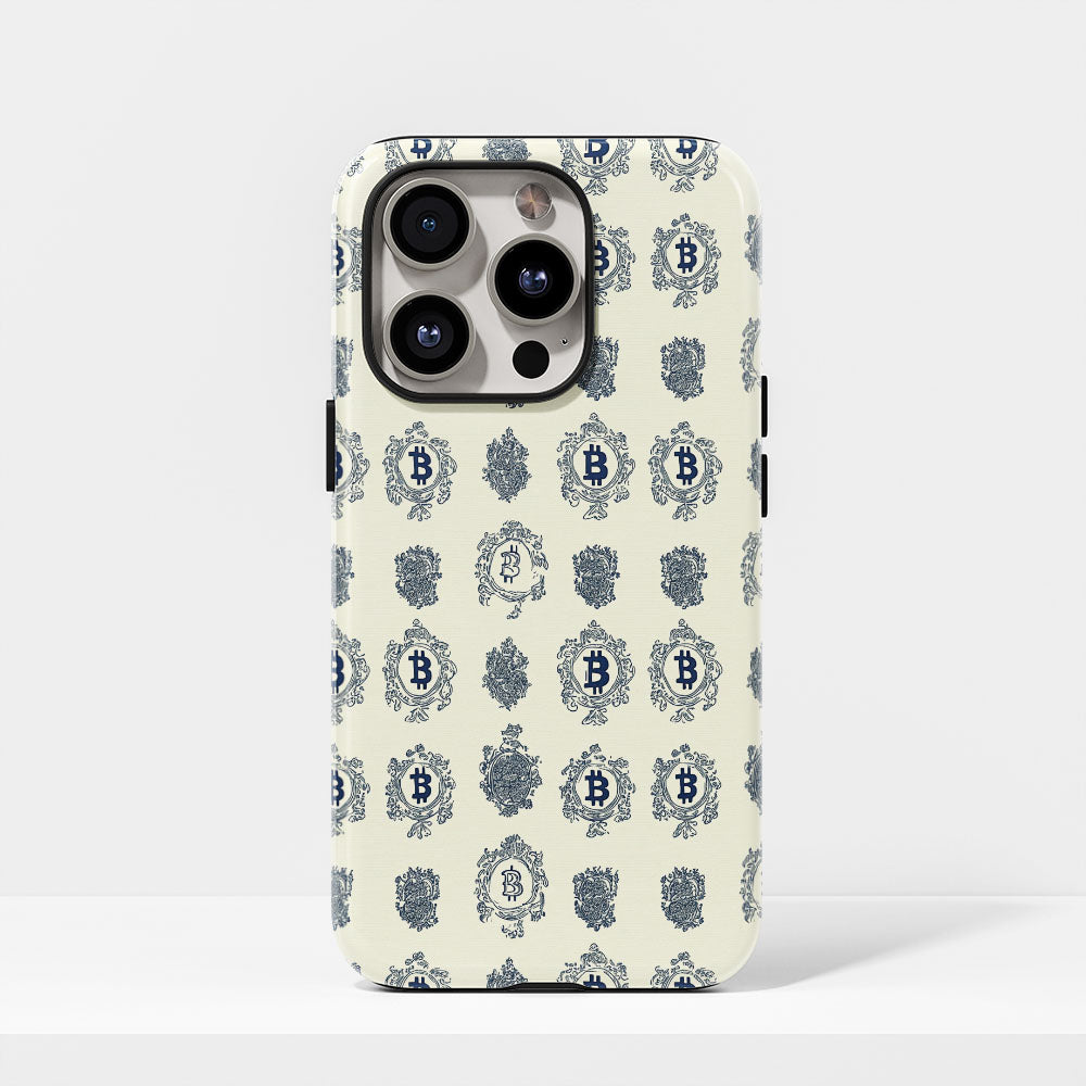 Double-Layer Semi-Handprinted Tough Matte BTC (Bitcoin) iPhone Case