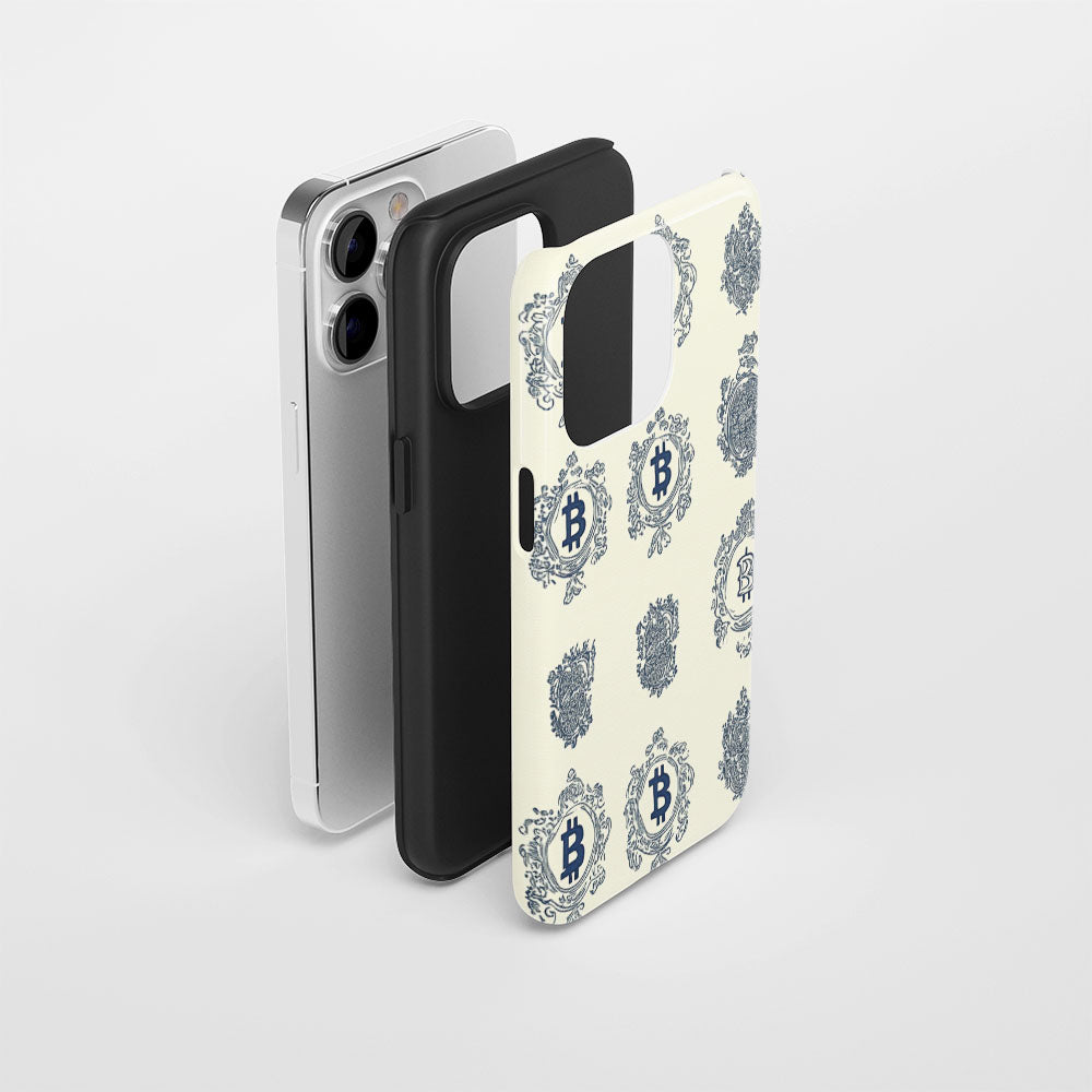 Double-Layer Semi-Handprinted Tough Matte BTC (Bitcoin) iPhone Case