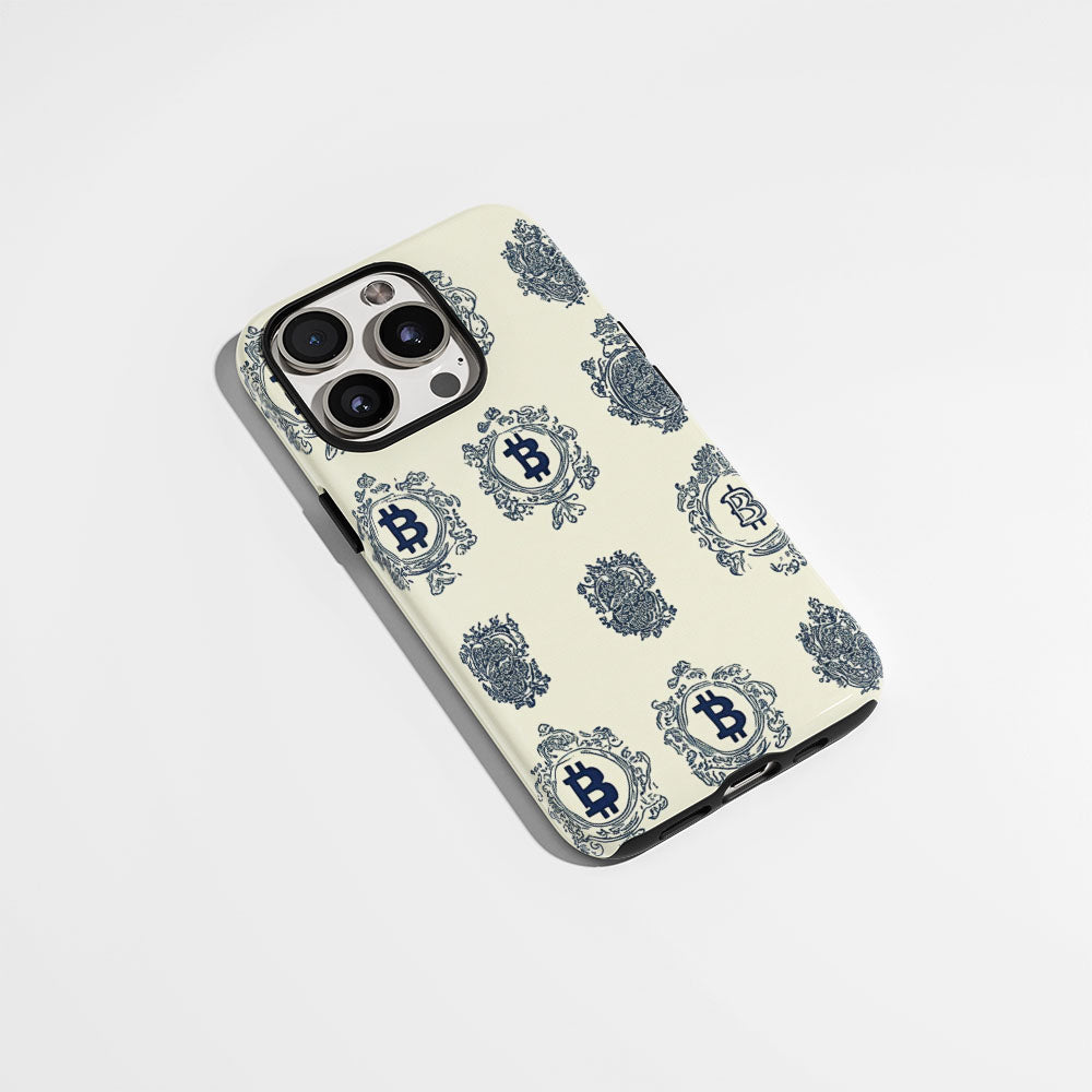 Double-Layer Semi-Handprinted Tough Matte BTC (Bitcoin) iPhone Case