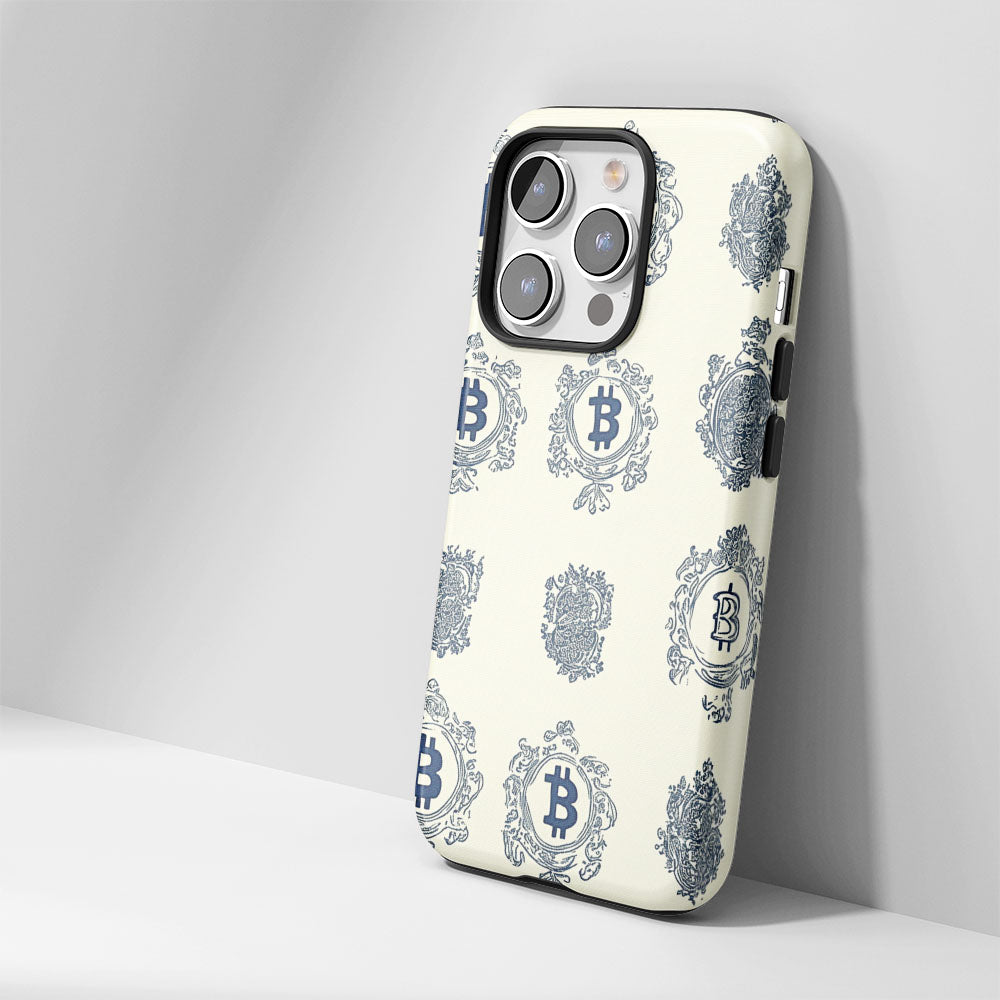 Double-Layer Semi-Handprinted Tough Matte BTC (Bitcoin) iPhone Case