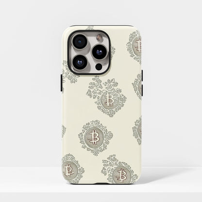 Double-Layer Semi-Handprinted Tough Matte BTC (Bitcoin) iPhone Case