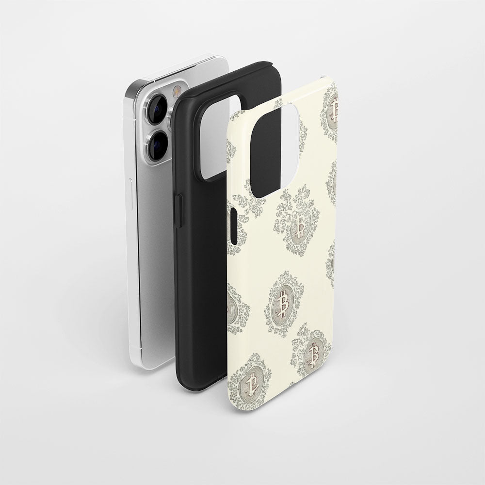 Double-Layer Semi-Handprinted Tough Matte BTC (Bitcoin) iPhone Case