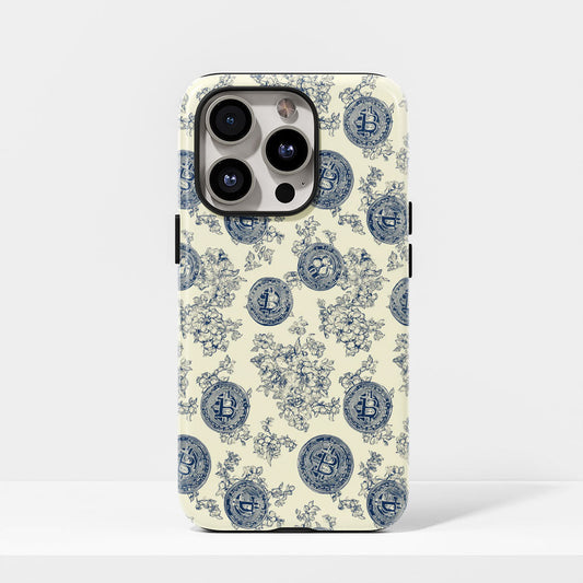 Double-Layer Semi-Handprinted Tough Matte BTC (Bitcoin) iPhone Case