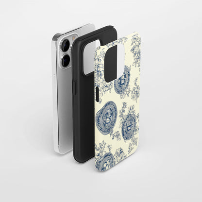 Double-Layer Semi-Handprinted Tough Matte BTC (Bitcoin) iPhone Case