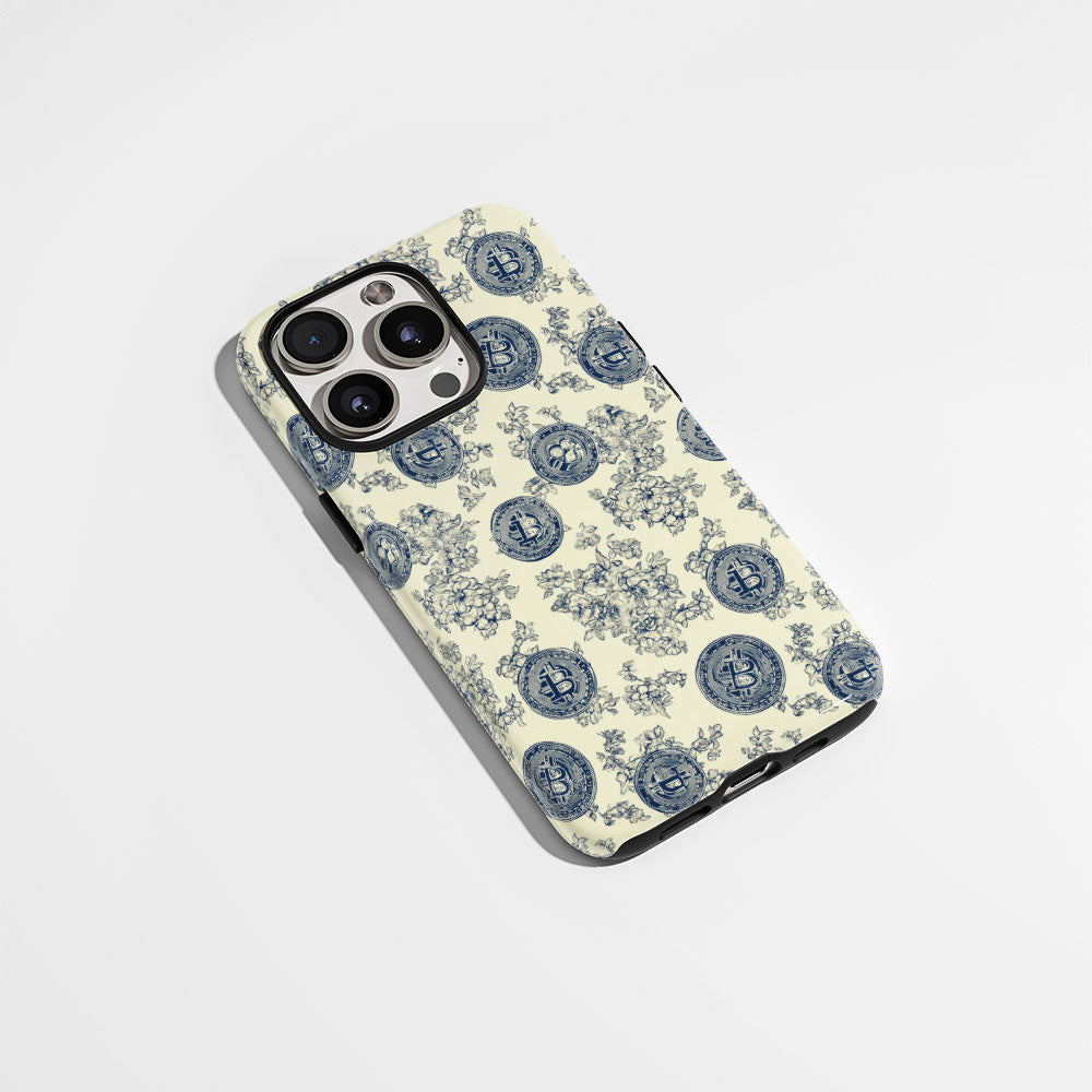 Double-Layer Semi-Handprinted Tough Matte BTC (Bitcoin) iPhone Case