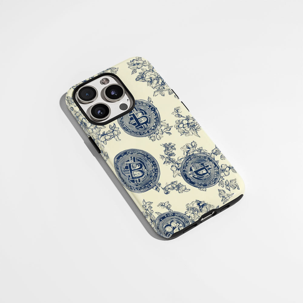 Double-Layer Semi-Handprinted Tough Matte BTC (Bitcoin) iPhone Case