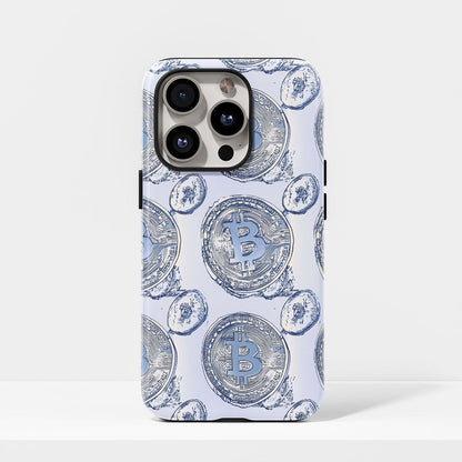 Double-Layer Semi-Handprinted Tough Matte BTC (Bitcoin) iPhone Case