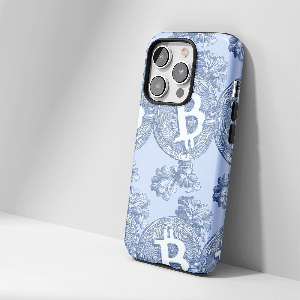 Double-Layer Semi-Handprinted Tough Matte BTC (Bitcoin) iPhone Case