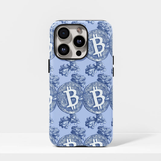 Double-Layer Semi-Handprinted Tough Matte BTC (Bitcoin) iPhone Case