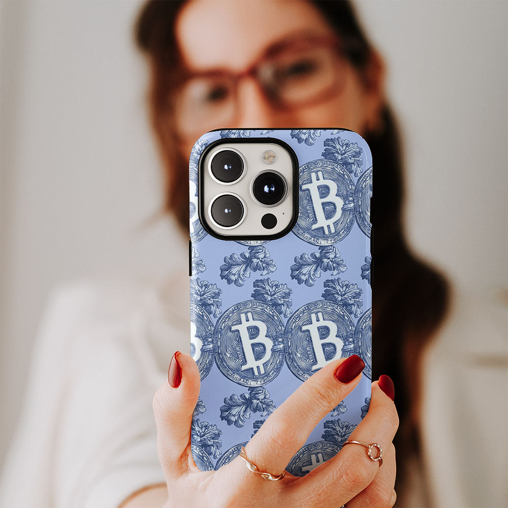 Double-Layer Semi-Handprinted Tough Matte BTC (Bitcoin) iPhone Case