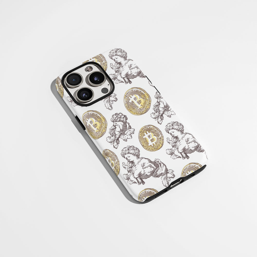 Double-Layer Semi-Handprinted Tough Matte BTC (Bitcoin) iPhone Case