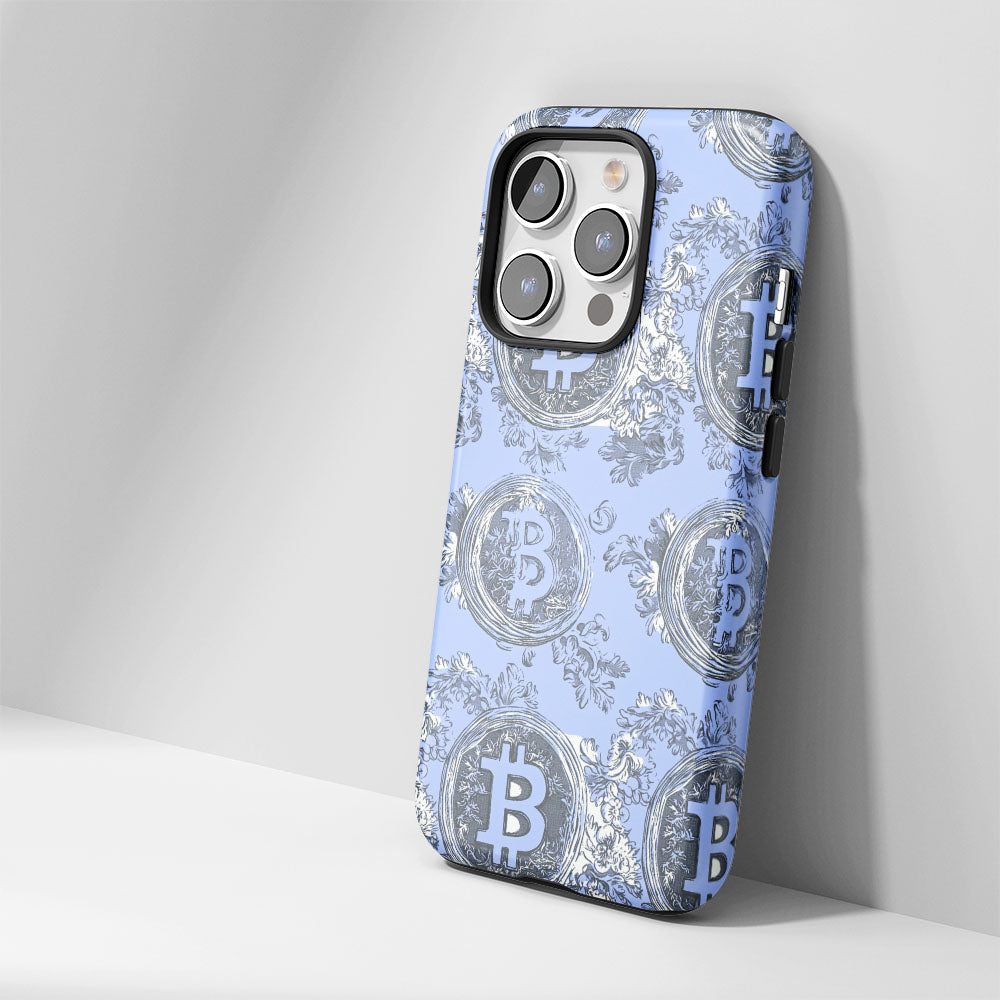 Double-Layer Semi-Handprinted Tough Matte BTC (Bitcoin) iPhone Case