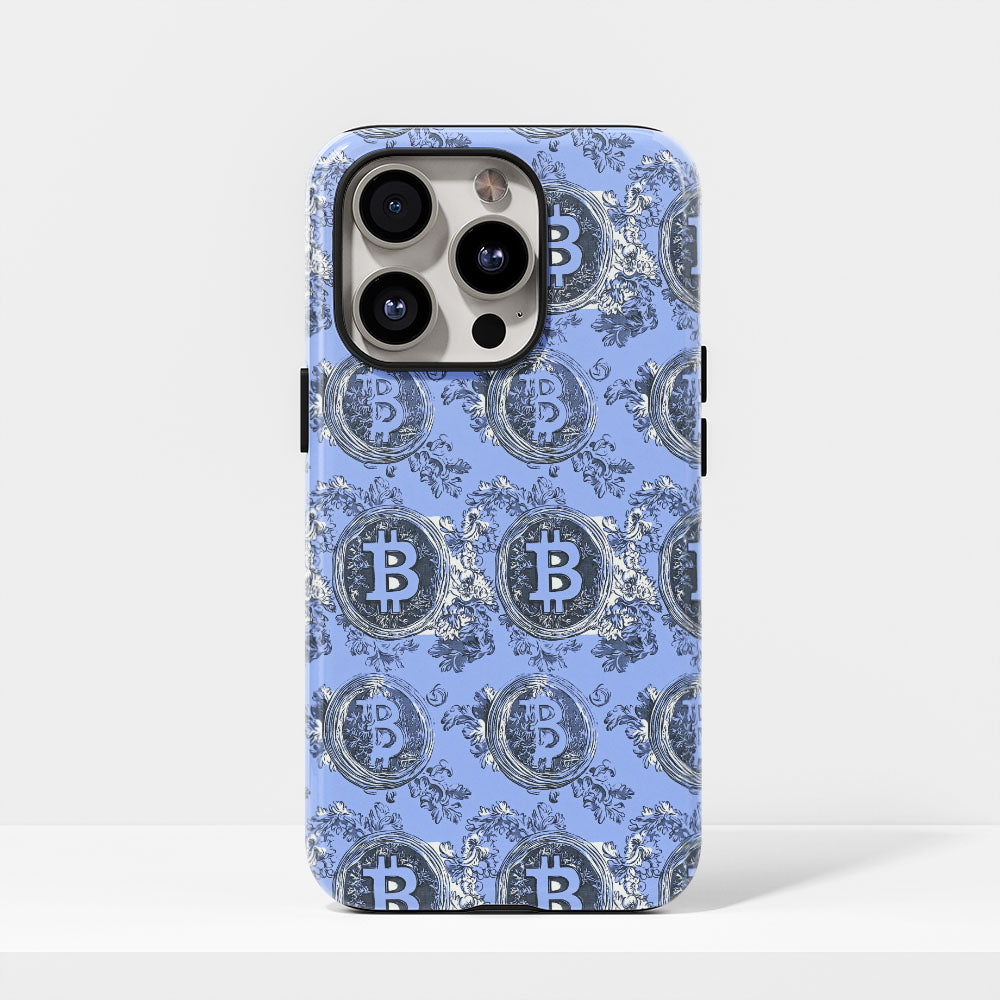 Double-Layer Semi-Handprinted Tough Matte BTC (Bitcoin) iPhone Case