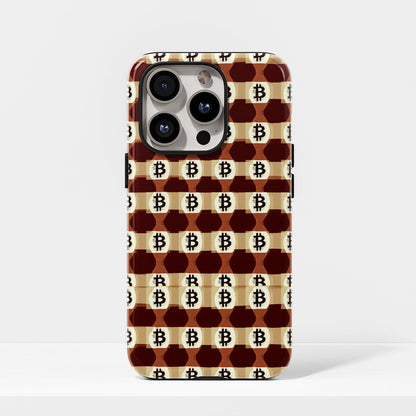 Double-Layer Semi-Handprinted Tough Matte BTC (Bitcoin) iPhone Case