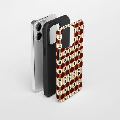 Double-Layer Semi-Handprinted Tough Matte BTC (Bitcoin) iPhone Case