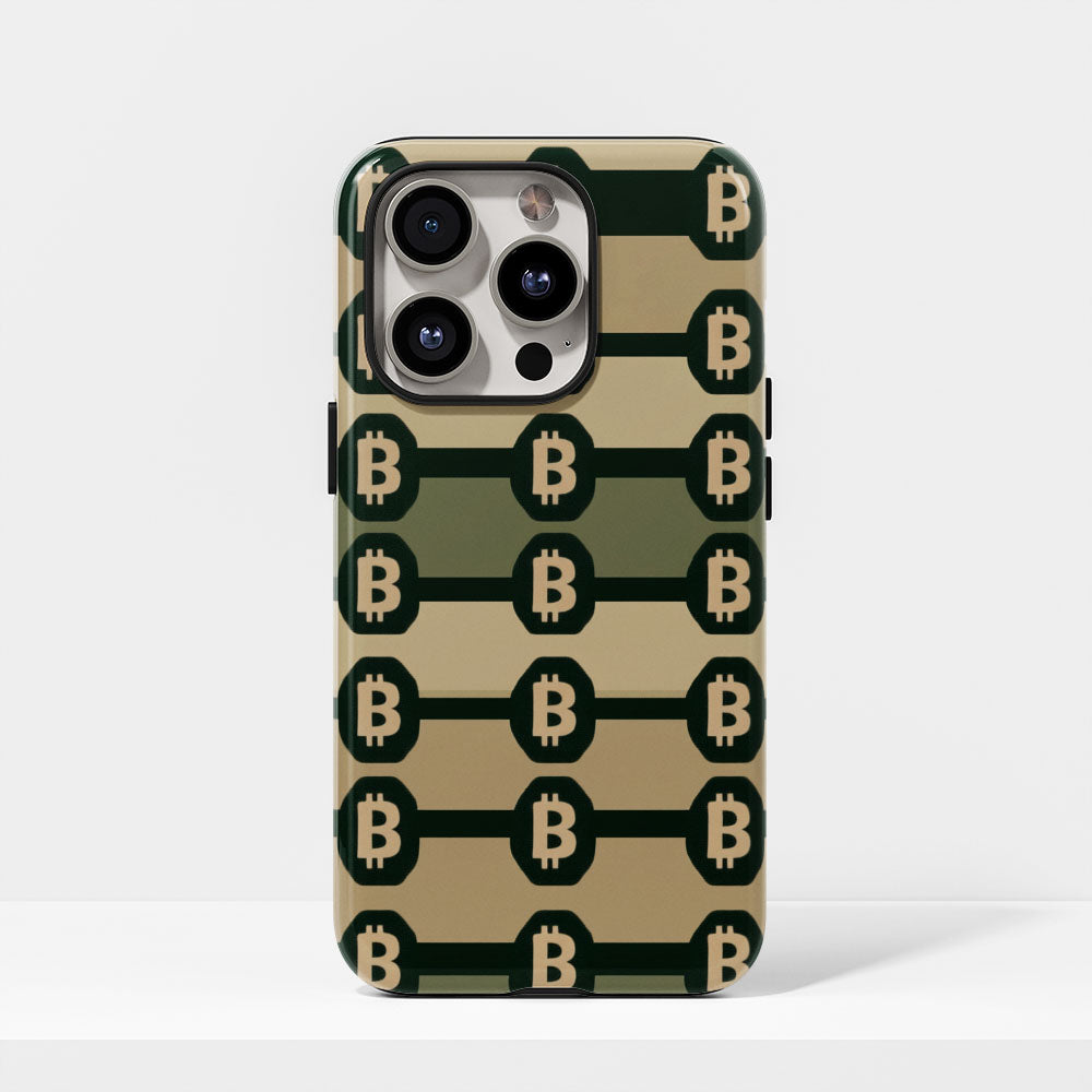 Double-Layer Semi-Handprinted Tough Matte BTC (Bitcoin) iPhone Case