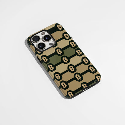 Double-Layer Semi-Handprinted Tough Matte BTC (Bitcoin) iPhone Case