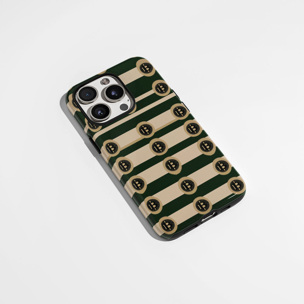 Double-Layer Semi-Handprinted Tough Matte BTC (Bitcoin) iPhone Case