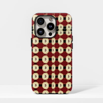 Double-Layer Semi-Handprinted Tough Matte BTC (Bitcoin) iPhone Case