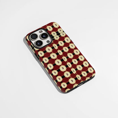 Double-Layer Semi-Handprinted Tough Matte BTC (Bitcoin) iPhone Case